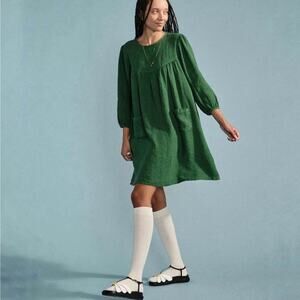 Hansel From Basel Rosemary Women's Green Linen Shift Dress Size 1 Small / Medium